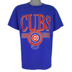 MLB (Logo 7) - Chicago Cubs Spell-Out T-Shirt 1992 Large Vintage Retro Baseball