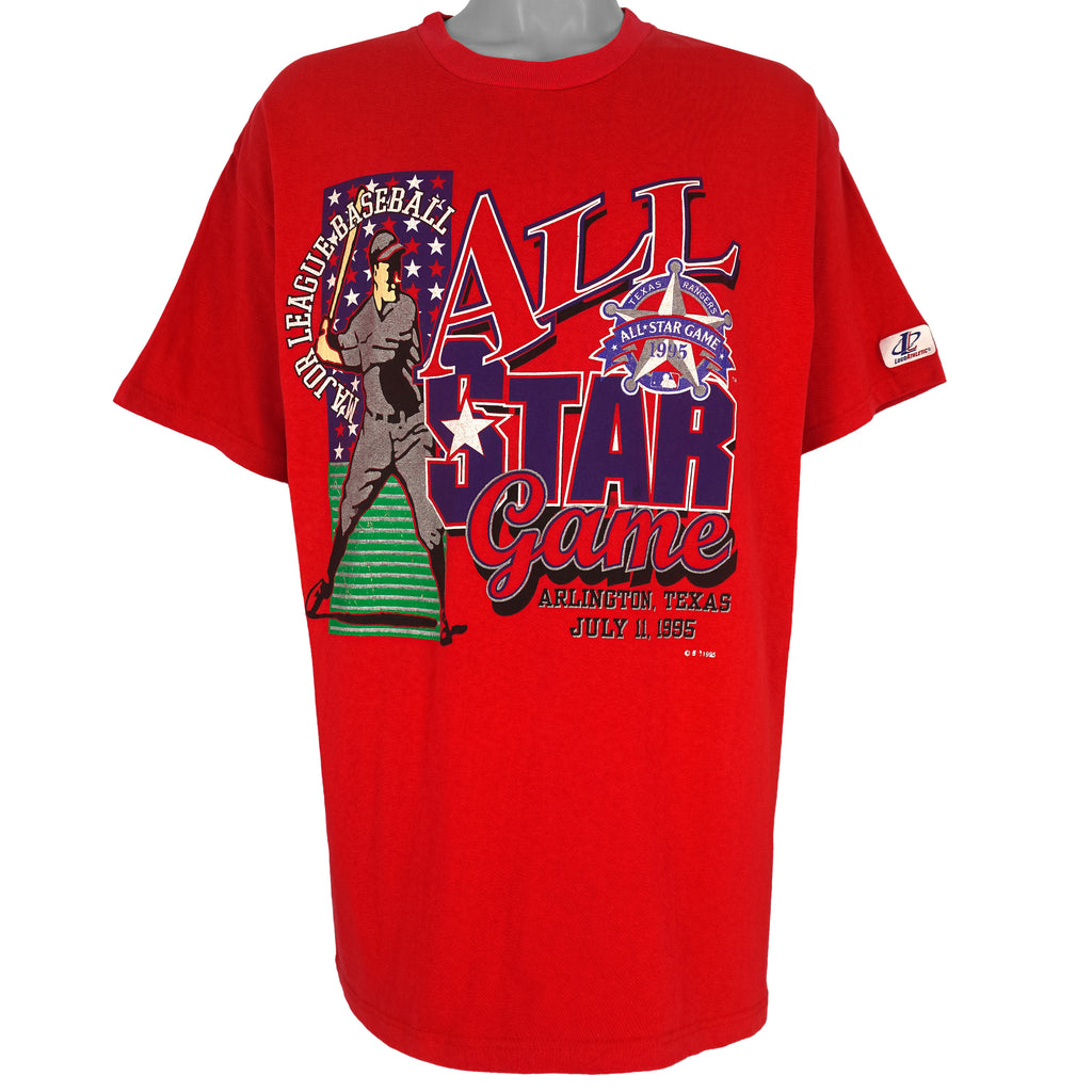 MLB (Logo athletic) - Texas Rangers All Star Game T-Shirt 1995 Large Vintage Retro Baseball