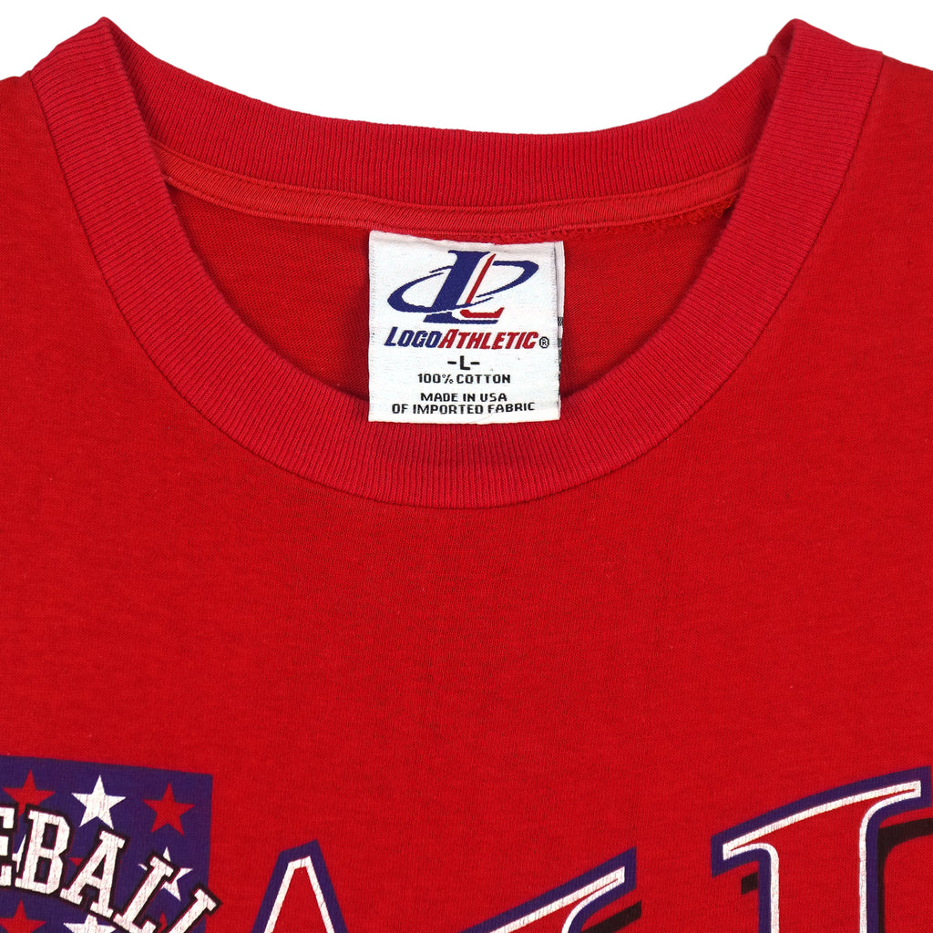 MLB (Logo athletic) - Texas Rangers All Star Game T-Shirt 1995 Large Vintage Retro Baseball