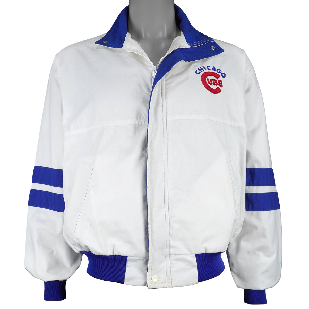 MLB (Swingster) - Chicago Cubs Button-Up Track Jacket 1990s Medium Vintage Retro Baseball