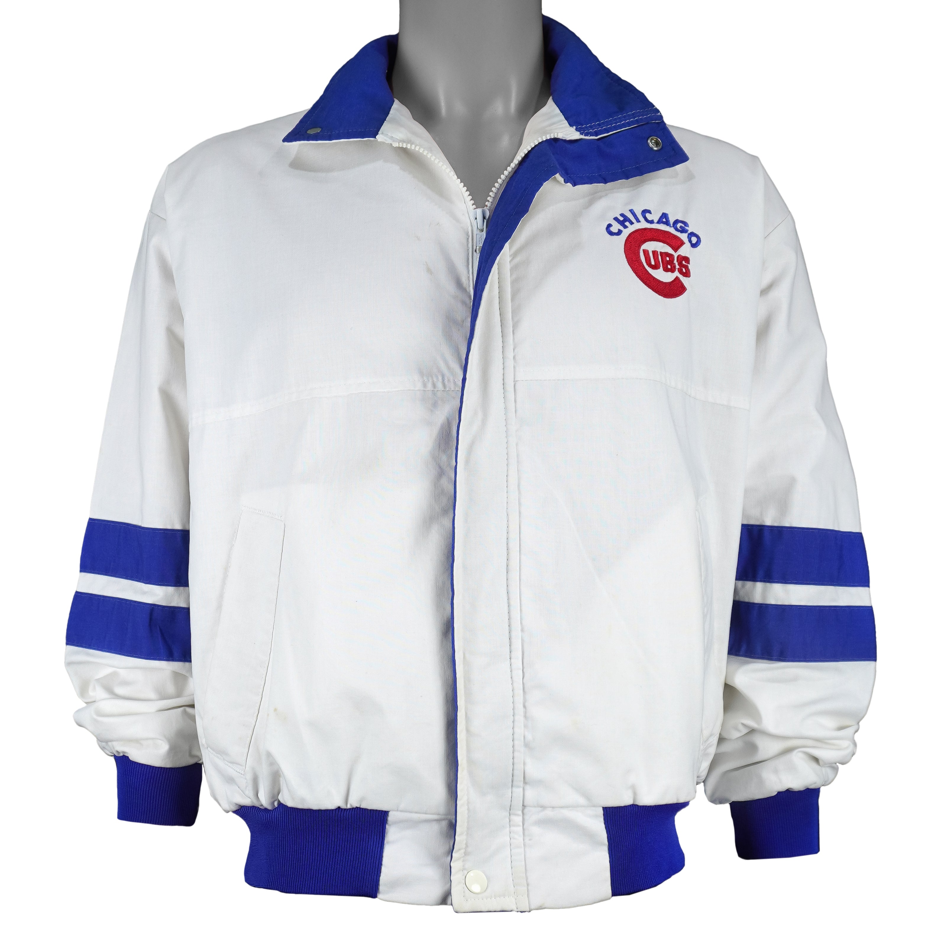 MLB (Swingster) - Chicago Cubs Button-Up Track Jacket 1990s Medium Vintage Retro Baseball