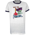 Vintage - Take the Plunge Sleep with a Plumber T-Shirt 1990s X-Large Vintage Retro