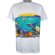 Vintage (Signal Sport) - Habitat Sea world Habitat Animal Print T-Shirt 1992 Large Vintage Retro
