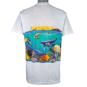 Vintage (Signal Sport) - Habitat Sea world Habitat Animal Print T-Shirt 1992 Large Vintage Retro