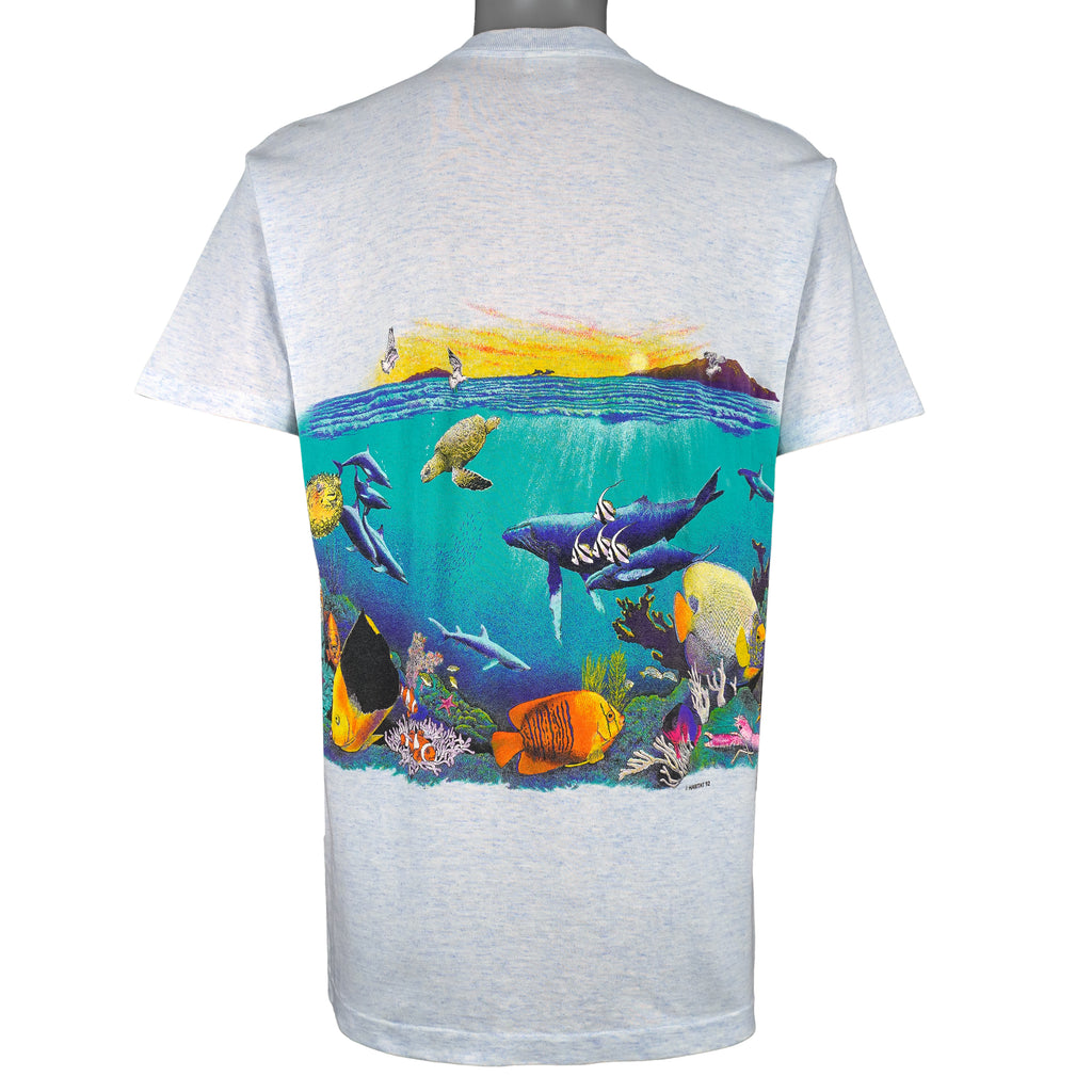 Vintage (Signal Sport) - Habitat Sea world Habitat Animal Print T-Shirt 1992 Large Vintage Retro