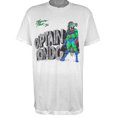 Vintage (Hanes) - Captain Condo Longacres Park Horse Racing T-Shirt 1992 Large