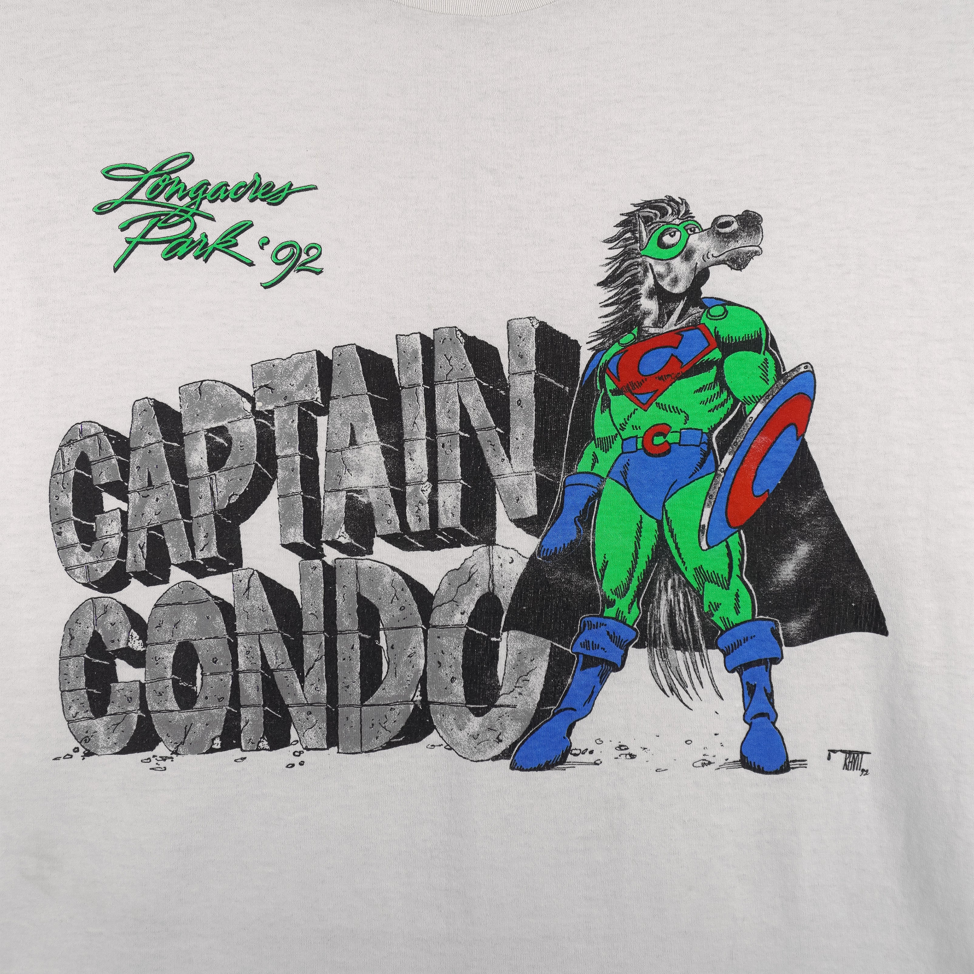 Vintage (Hanes) - Captain Condo Longacres Park Horse Racing T-Shirt 1992 Large Vintage Retro