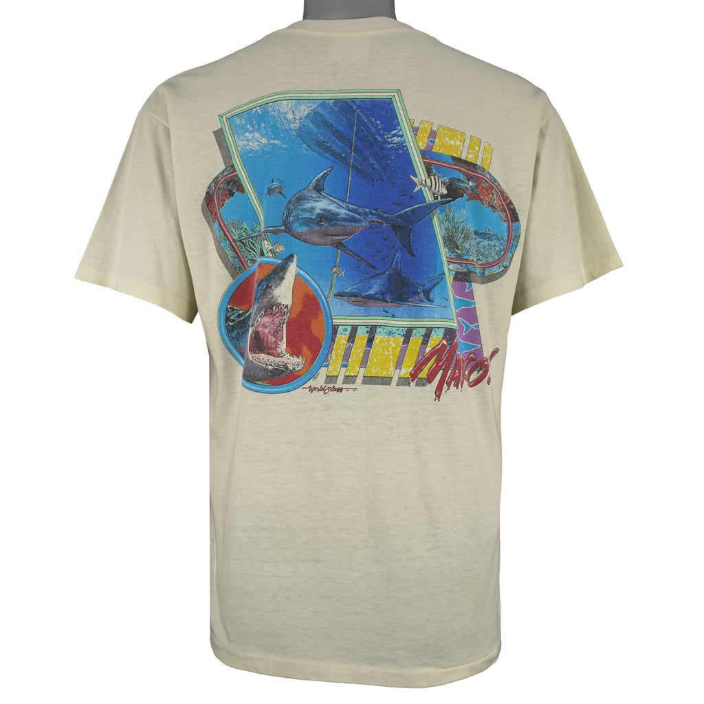 Vintage (World Class) - Key West Mako Shark T-Shirt 1990s Large Vintage Retro
