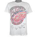 NHL (Delta) - Detroit Red Wings Player Autographed T-Shirt 1990s Large Vintage Retro Hockey