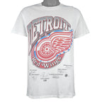 NHL (Delta) - Detroit Red Wings Player Autographed T-Shirt 1990s Large Vintage Retro Hockey