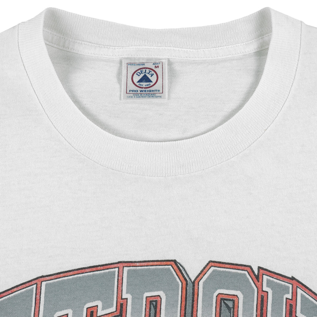 NHL (Delta) - Detroit Red Wings Player Autographed T-Shirt 1990s Large Vintage Retro Hockey
