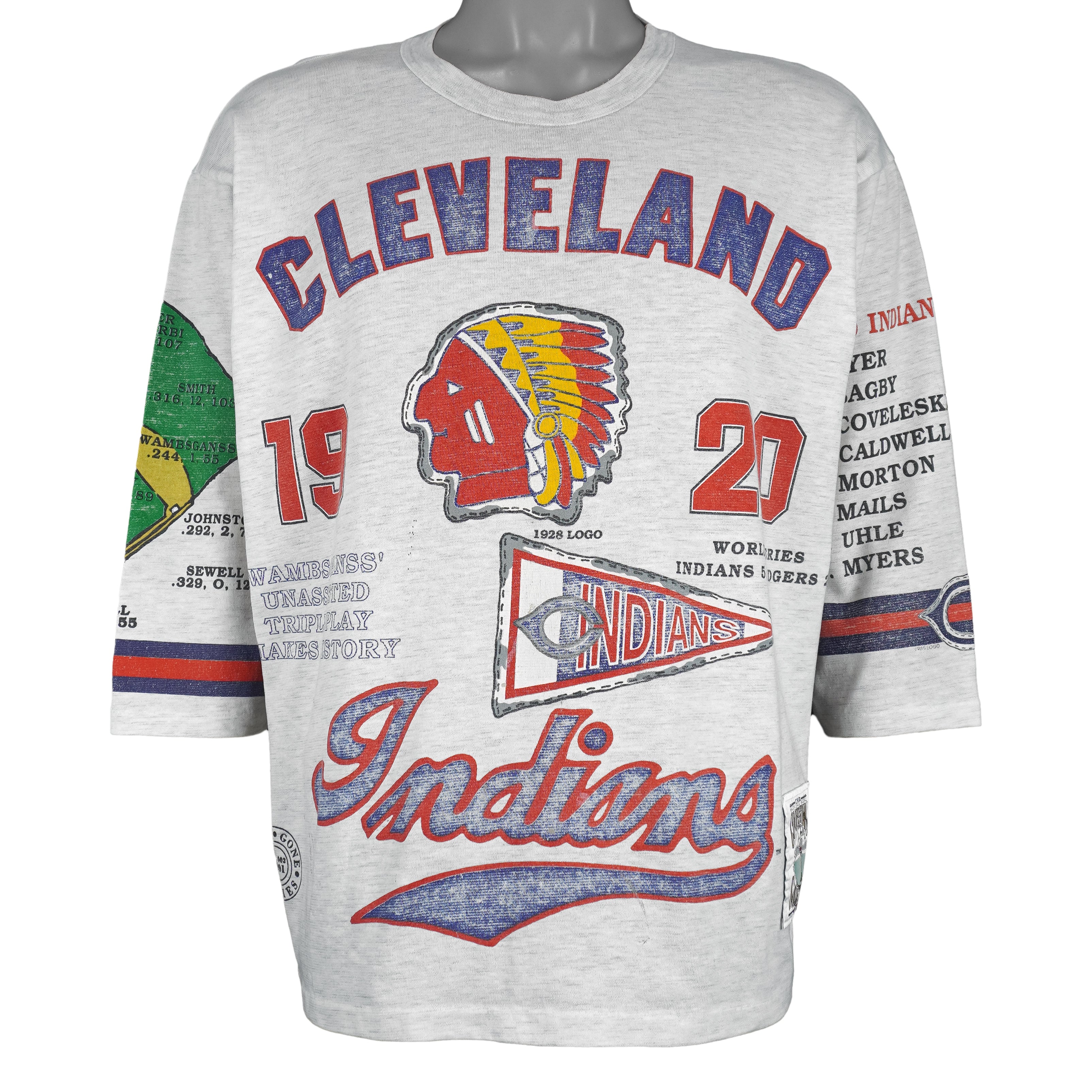 vintage 90s CLEVELAND INDIANS LOGO ATHLETIC T-Shirt XL mlb