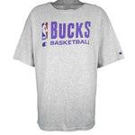 Champion - NBA Bucks Basketball Spell-Out T-Shirt 1990s XX-Large Vintage Retro Basketball