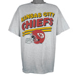 NFL (Tultex) - Kansas City Chiefs Helmet Spell-Out T-Shirt 1990s XX-Large Vintage Retro Football