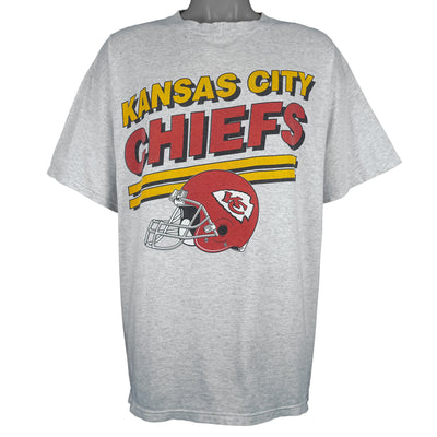 NFL (Tultex) - Kansas City Chiefs Helmet Spell-Out T-Shirt 1990s XX-Large