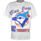 MLB - Toronto Blue Jays Catch The Fever Single Stitch T-Shirt 1993 Large Vintage Retro Baseball