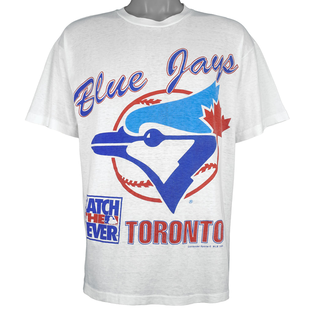 MLB - Toronto Blue Jays Catch The Fever Single Stitch T-Shirt 1993 Large Vintage Retro Baseball