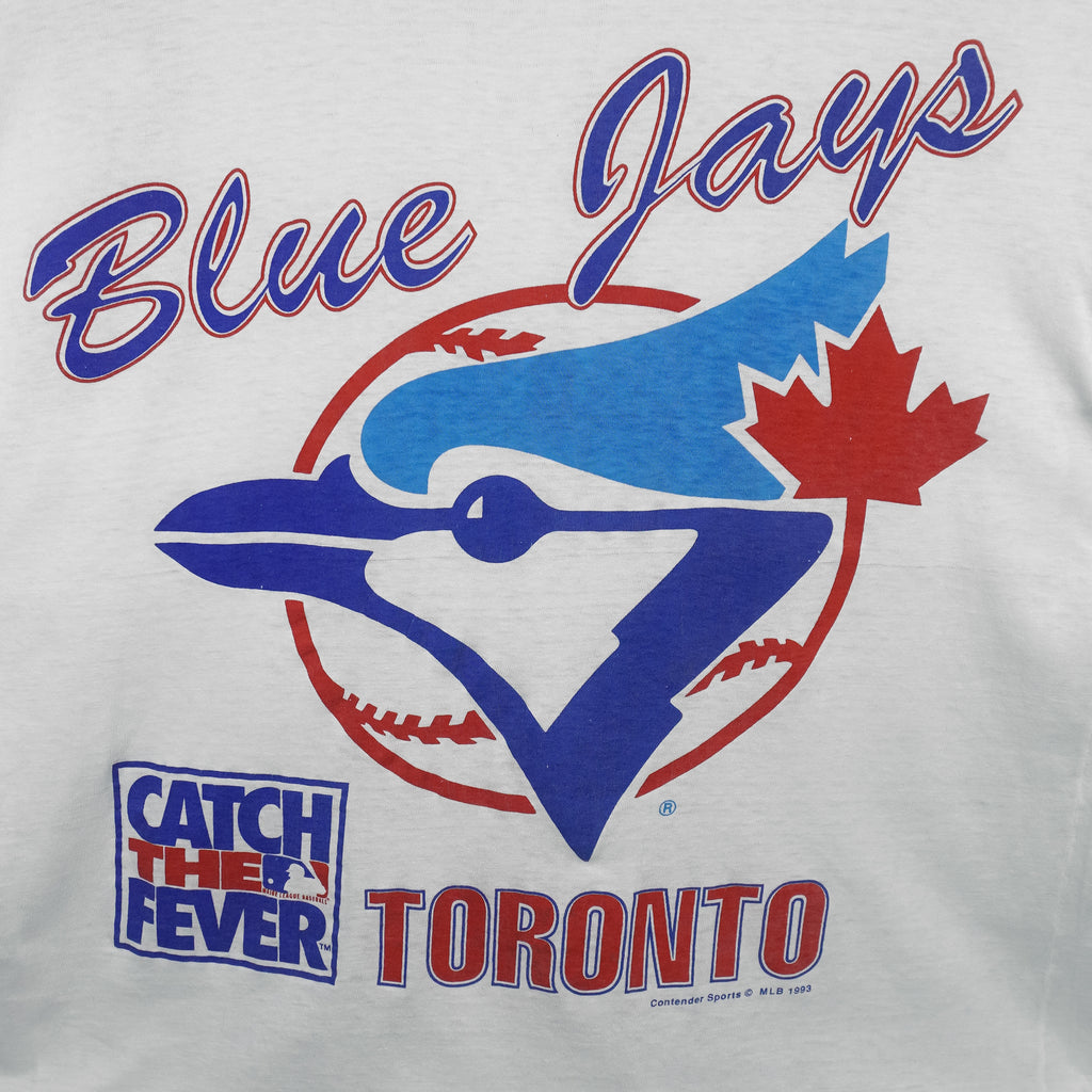 MLB - Toronto Blue Jays Catch The Fever Single Stitch T-Shirt 1993 Large Vintage Retro Baseball