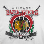 Starter - Chicago Blackhawks Big Logo Single Stitch T-Shirt 1991 Large Vintage Retro Hockey