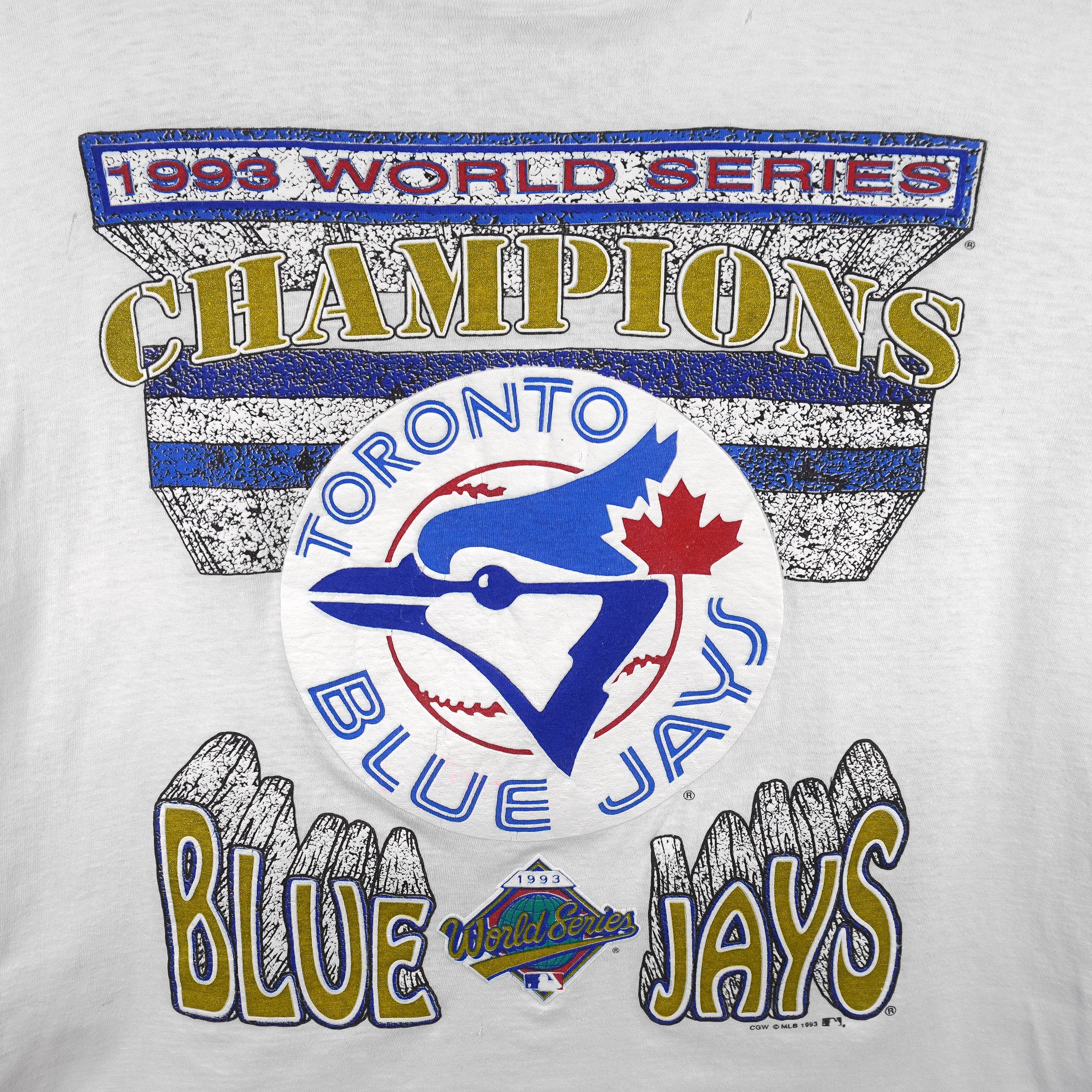 MLB - Toronto Blue Jays World Series Champions T-Shirt 1993 Large Vintage Retro Baseball