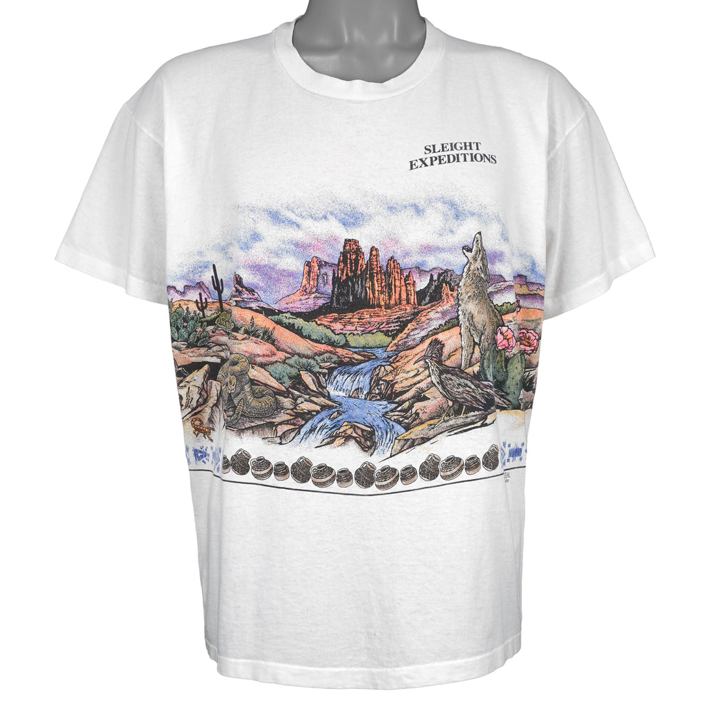 Vintage - Sansegal Sleight Expeditions Alone Wolf T-Shirt 1990s Large Vintage Retro