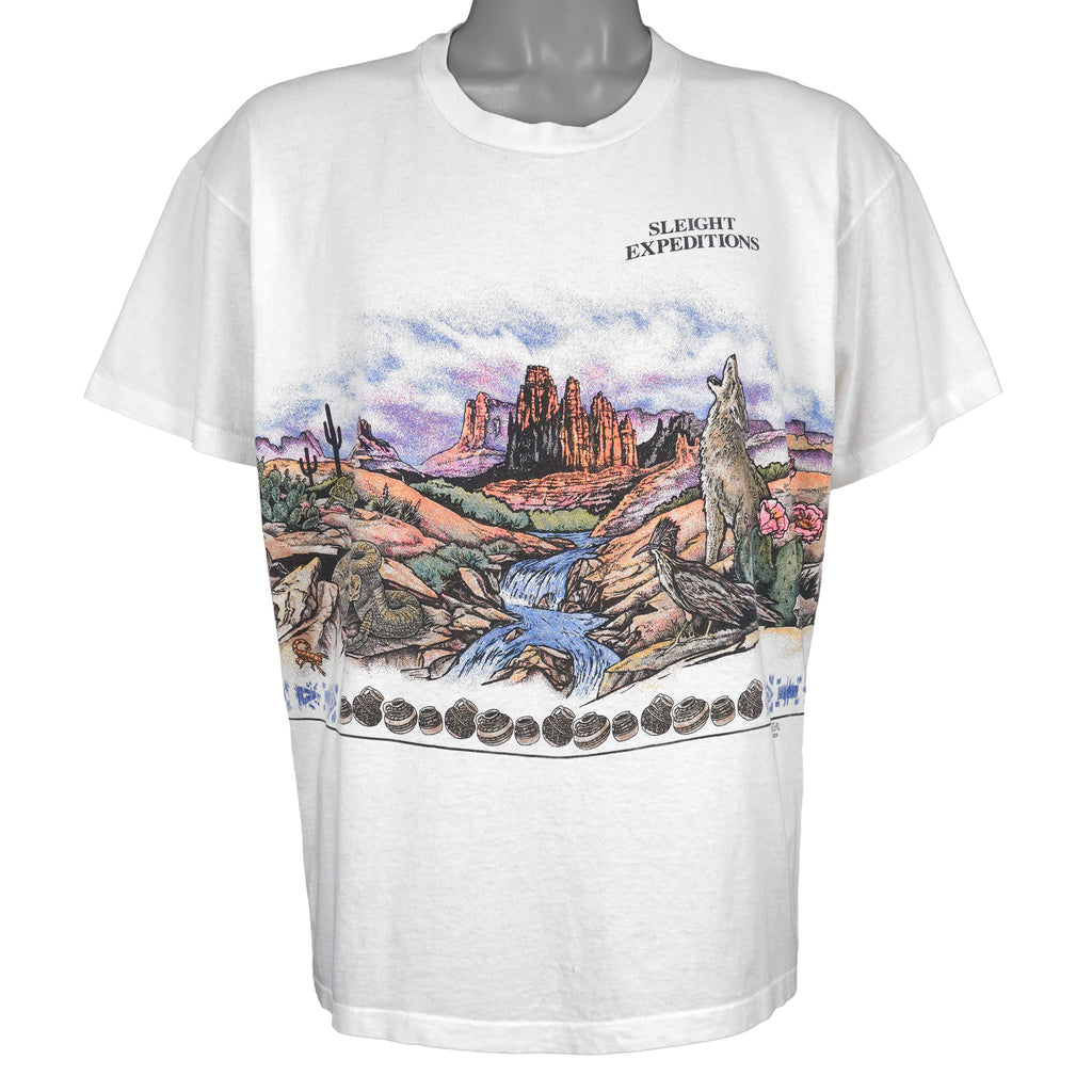 Vintage - Sansegal Sleight Expeditions Alone Wolf T-Shirt 1990s Large Vintage Retro