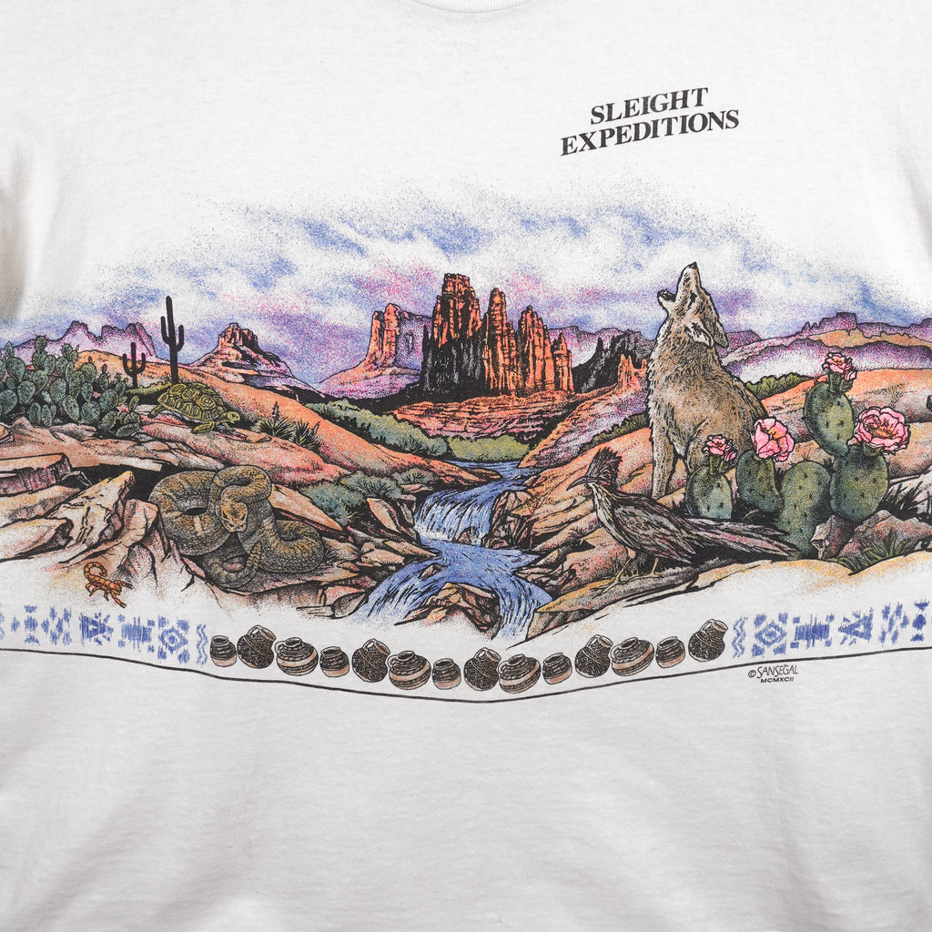 Vintage - Sansegal Sleight Expeditions Alone Wolf T-Shirt 1990s Large Vintage Retro