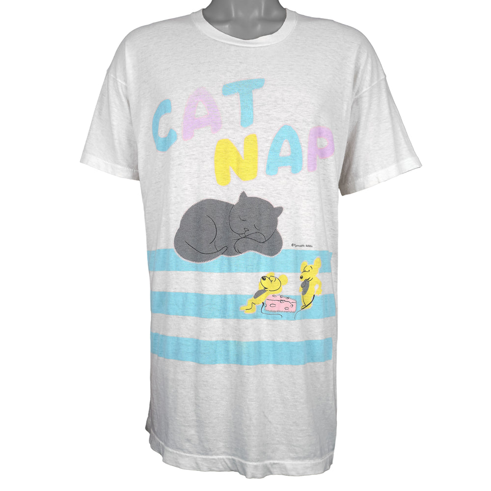 Vintage (Screen Star) - Cat nap Plymouth Mills T-Shirt 1990s XXX-Large Vintage Retro
