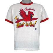 MLB (Screen Star) - St. Louis Cardinals The Heat is On! T-Shirt 1980s Large Vintage Retro Baseball