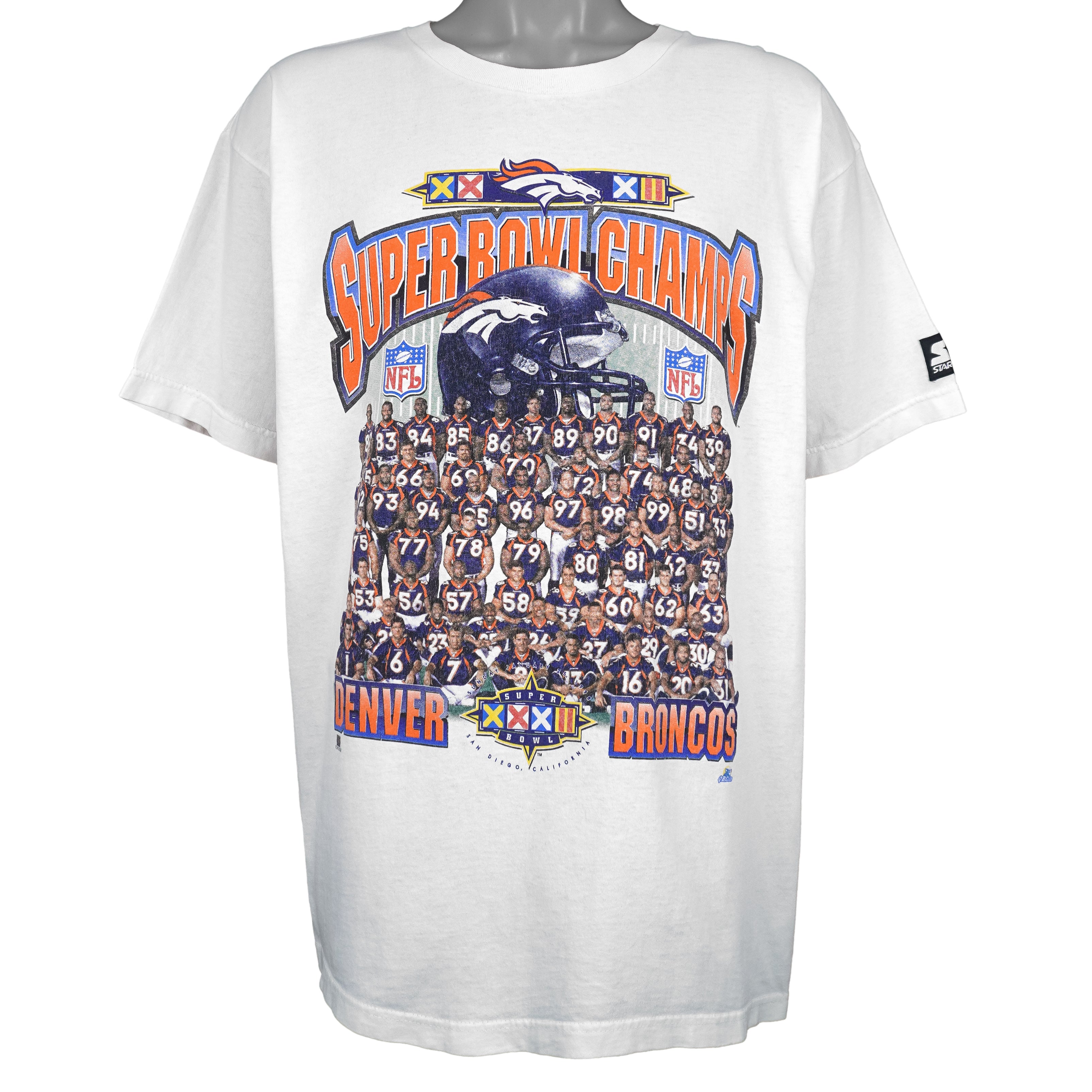 Starter - NFL Denver Broncos Super Bowl XXXII Champions T-Shirt 1998 X-Large Vintage Retro Football