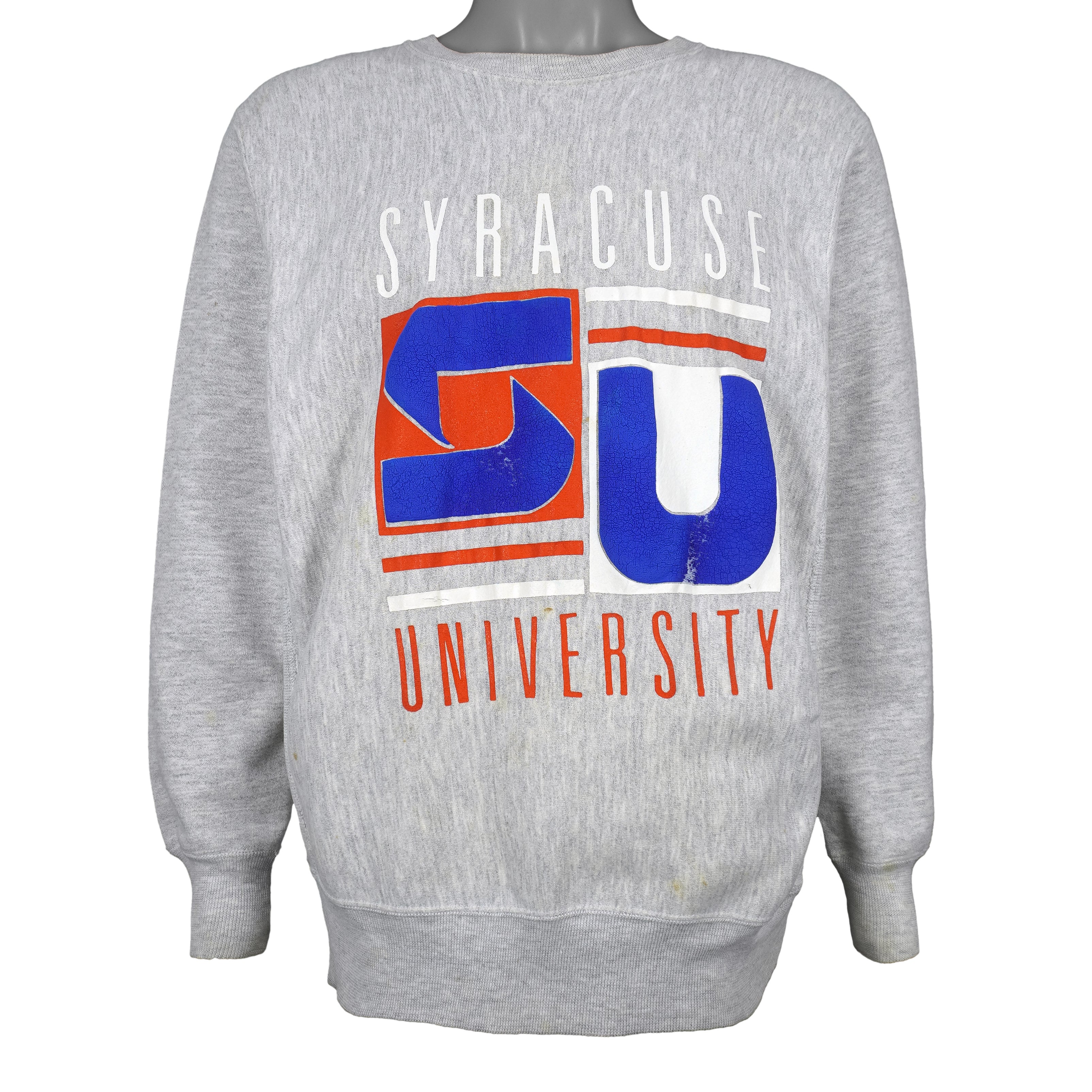 NCAA (Cross Grain) - Syracuse University SU Crew Neck Sweatshirt 1990s Large Vintage Retro Football