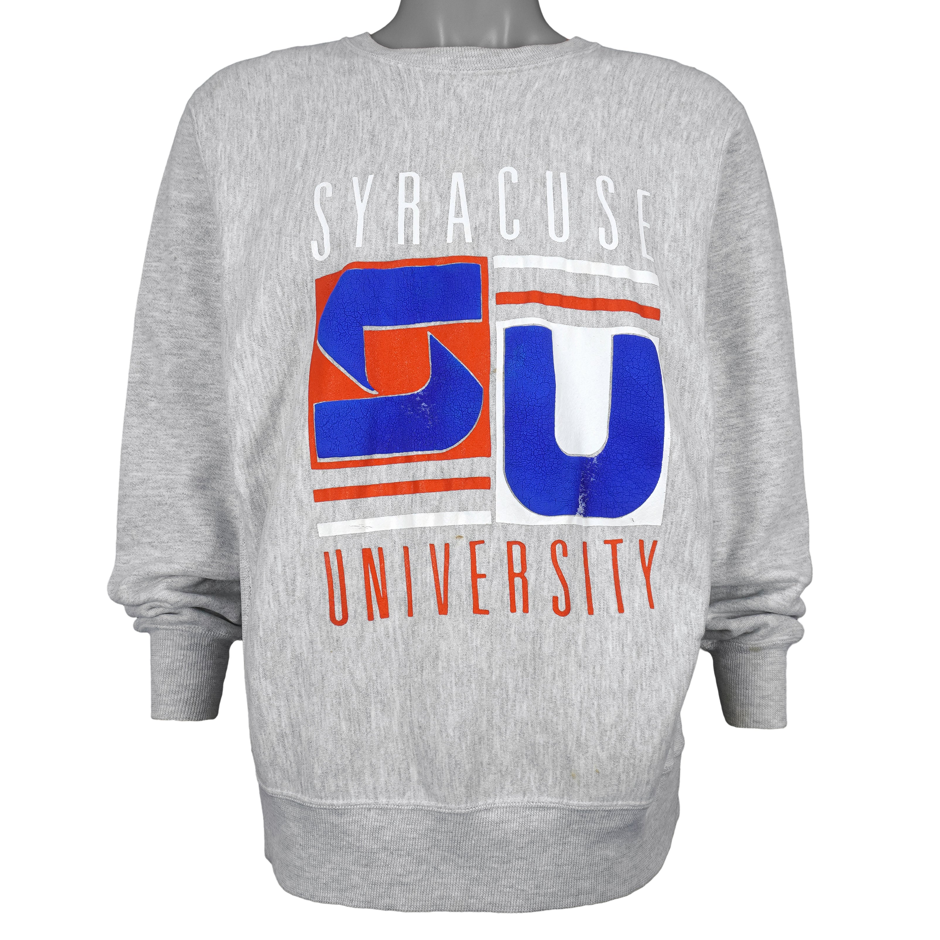 NCAA (Cross Grain) - Syracuse University SU Crew Neck Sweatshirt 1990s Large Vintage Retro Football
