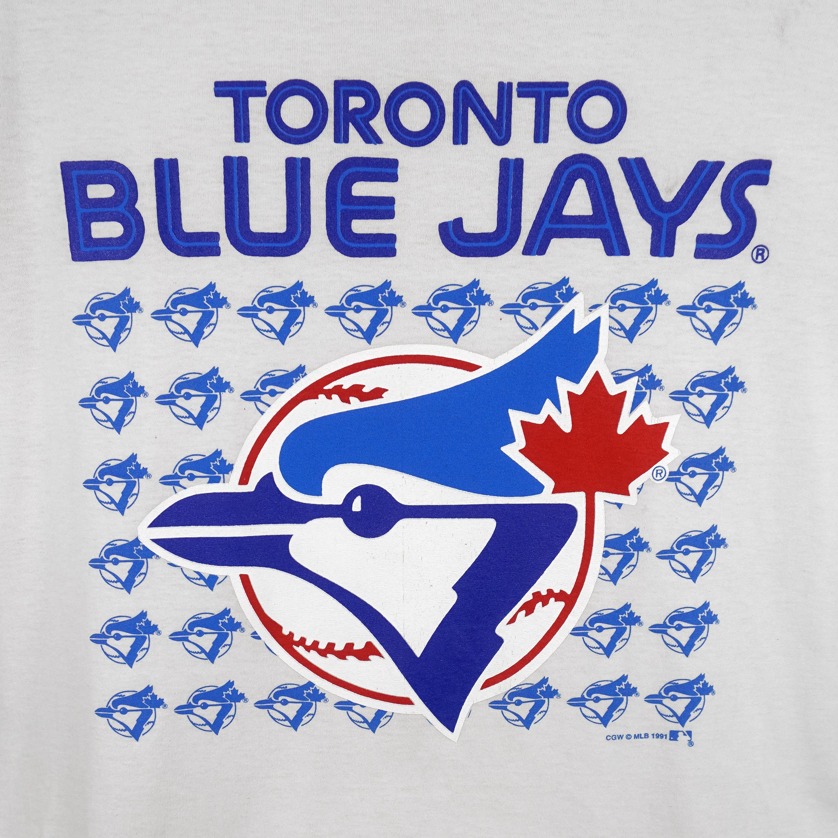 MLB (My Favourite Team) - Toronto Blue Jays Big Logo T-Shirt 1991 X-Large Vintage Retro Baseball