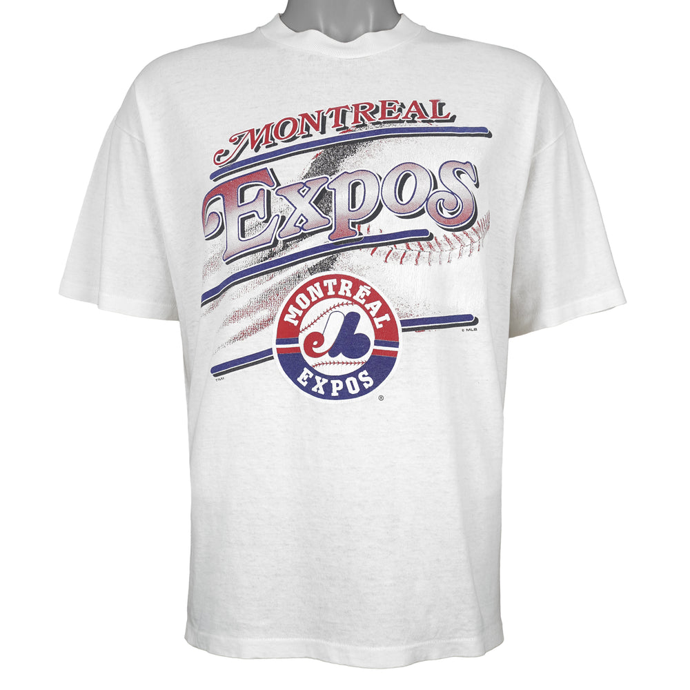 MLB - Montreal Expos Single Stitch T-Shirt 1990s Large Vintage Retro Baseball
