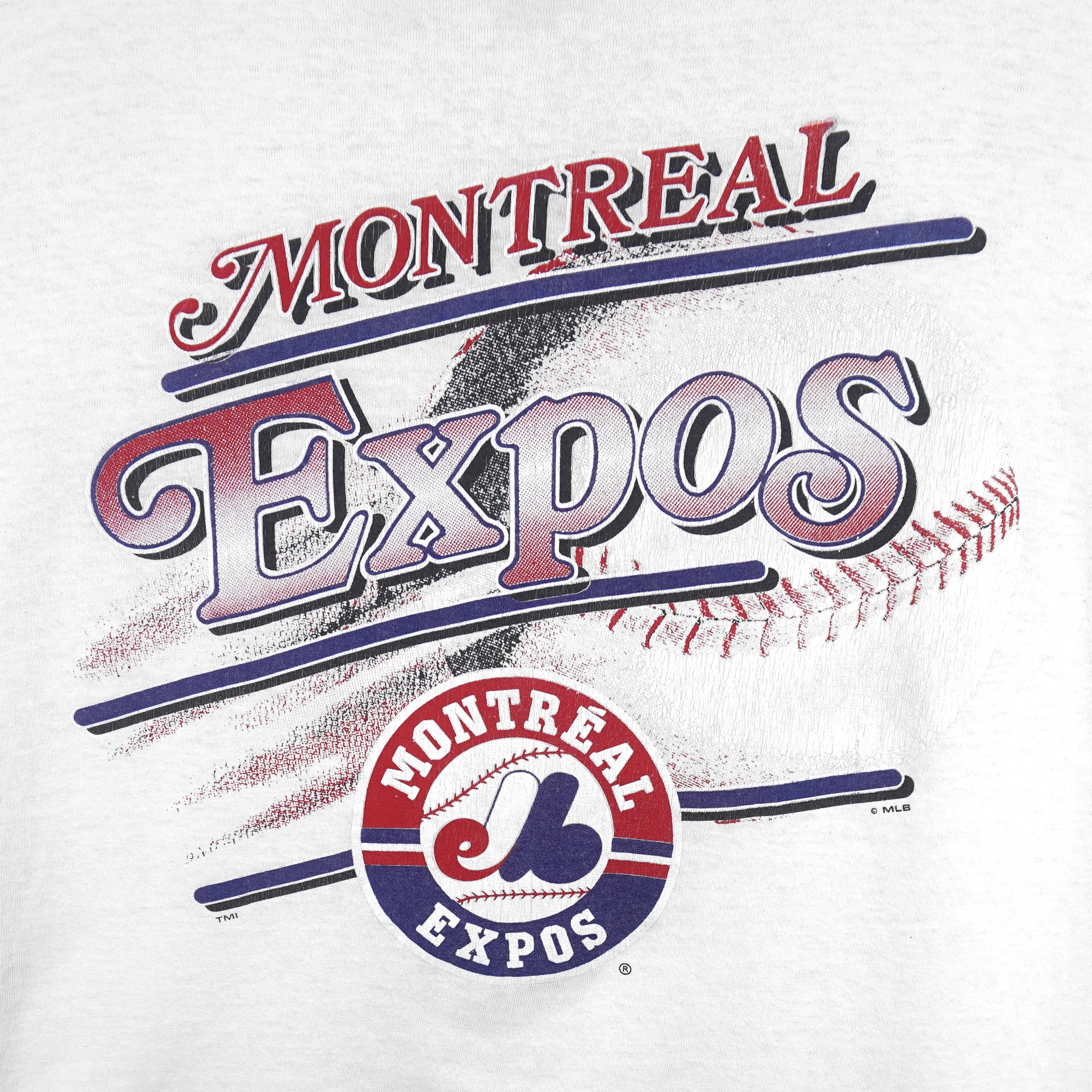 MLB - Montreal Expos Single Stitch T-Shirt 1990s Large Vintage Retro Baseball