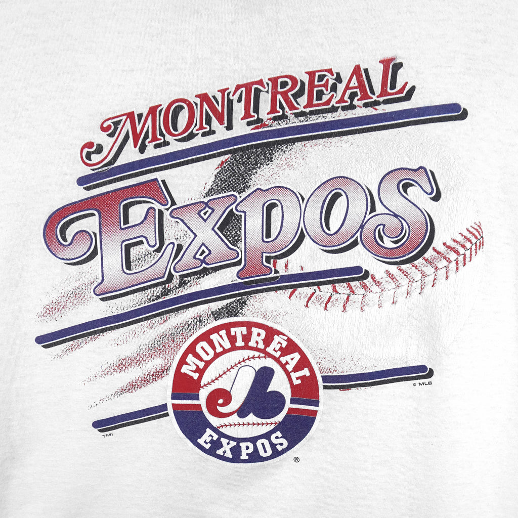 MLB - Montreal Expos Single Stitch T-Shirt 1990s Large Vintage Retro Baseball