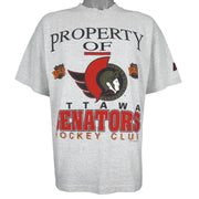 NHL (Softwear) - Property of Ottawa Senators Spell-Out T-Shirt 1992 Medium Vintage Retro Hockey