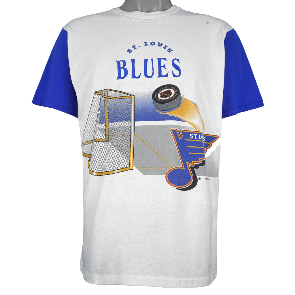 NHL (Teamwork) - St. Louis Blues Single Stitch T-Shirt 1994 Medium Vintage Retro Hockey