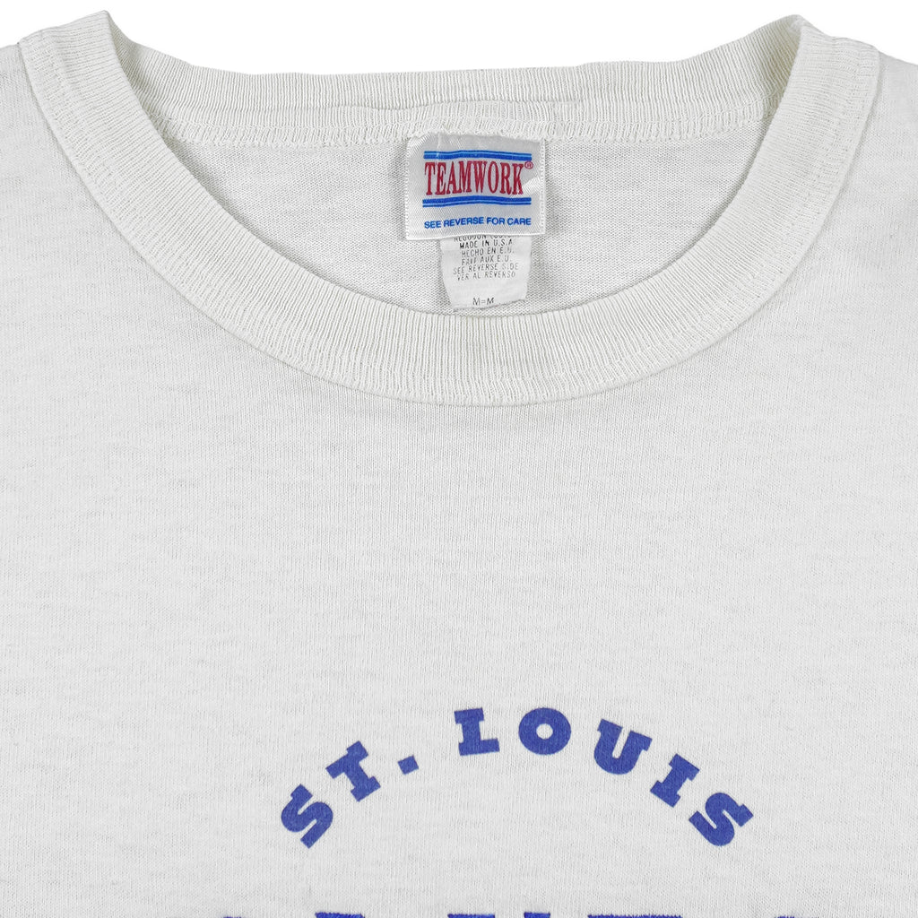 NHL (Teamwork) - St. Louis Blues Single Stitch T-Shirt 1994 Medium Vintage Retro Hockey