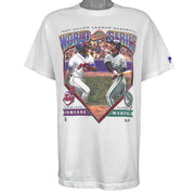 MLB (Pro Player) - World Series Indians VS Marlins Matchups T-Shirt 1997 Large Vintage Retro Baseball