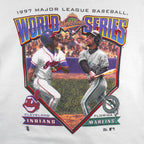 MLB (Pro Player) - World Series Indians VS Marlins Matchups T-Shirt 1997 Large Vintage Retro Baseball