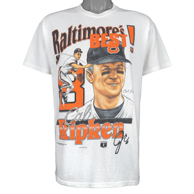 MLB (Delta) - Baltimore Orioles Best! Cal Ripken Jr. Caricature T-Shirt 1990s Large