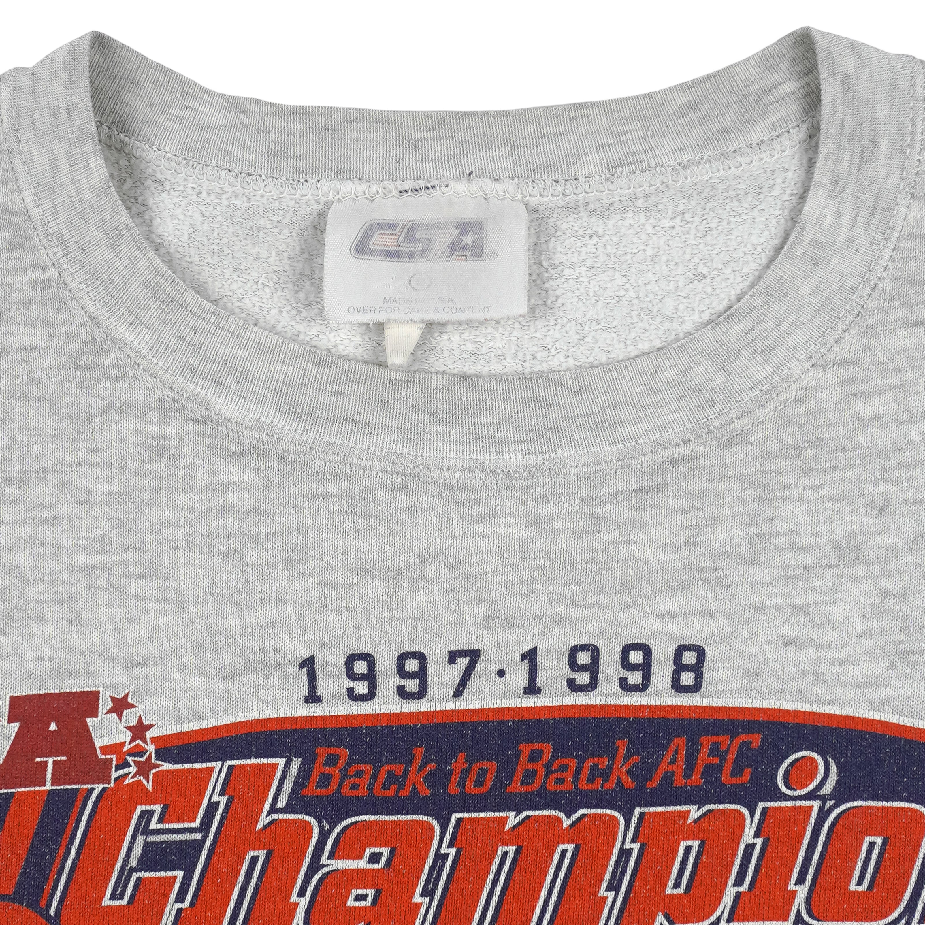 NFL (CSA) - Denver Broncos AFC Champions Crew Neck Sweatshirt 1999 Medium Vintage Retro Football