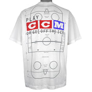 Vintage (CCM) - CCM Play or Get Off the Ice Spell-Out T-Shirt 1990s X-Large Vintage Retro Hockey