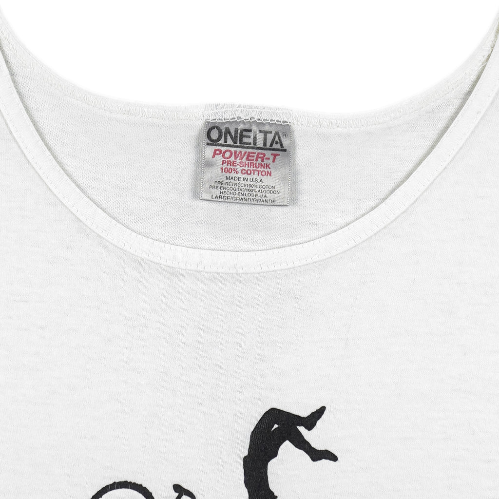Vintage (Oneta) - OTB Over The Bars Moab Utah Sleeveless Shirt 1990s Large Vintage Retro