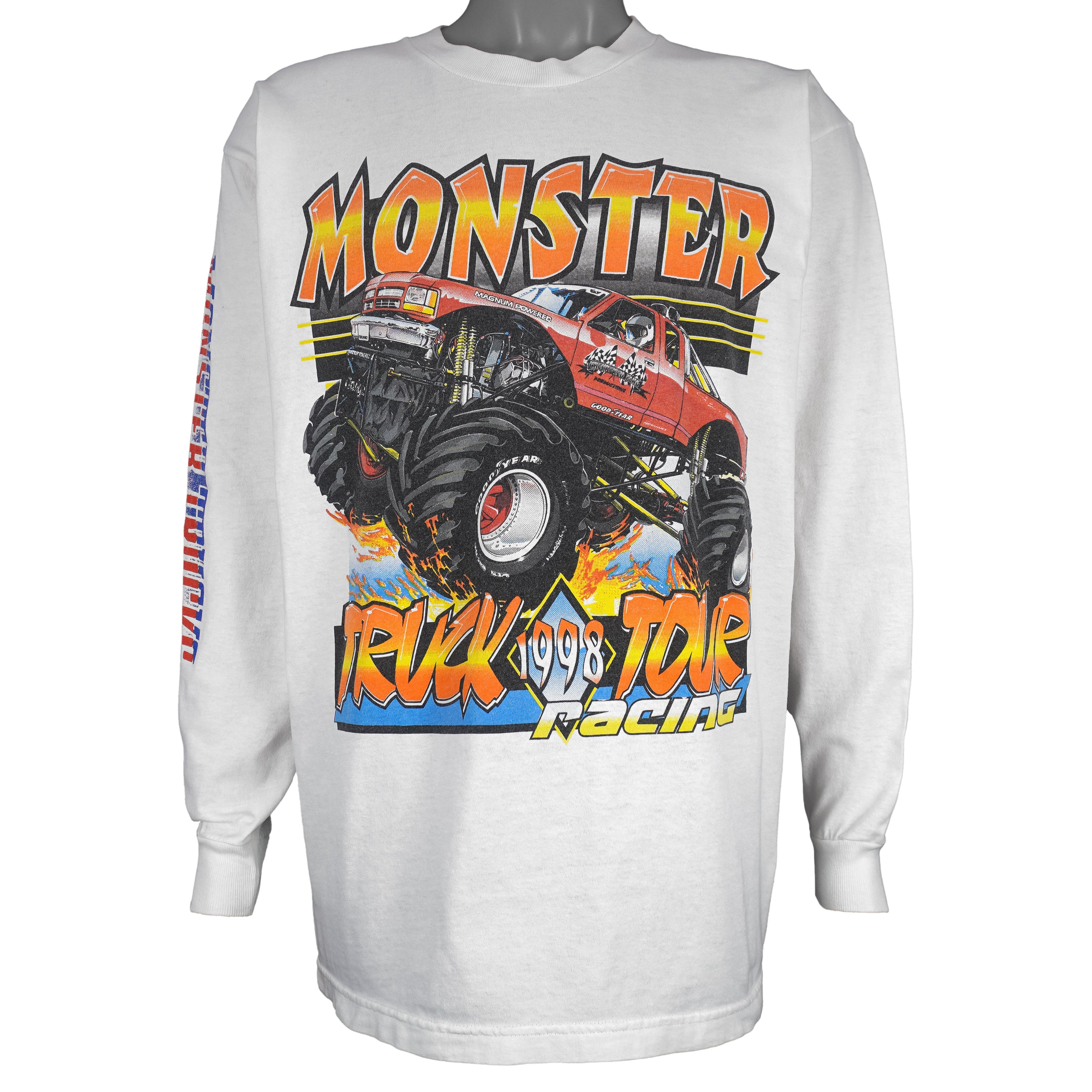 Vintage (AAA) - Monster Truck Tour Racing Crew Neck Sweatshirt 1998 Large Vintage Retro