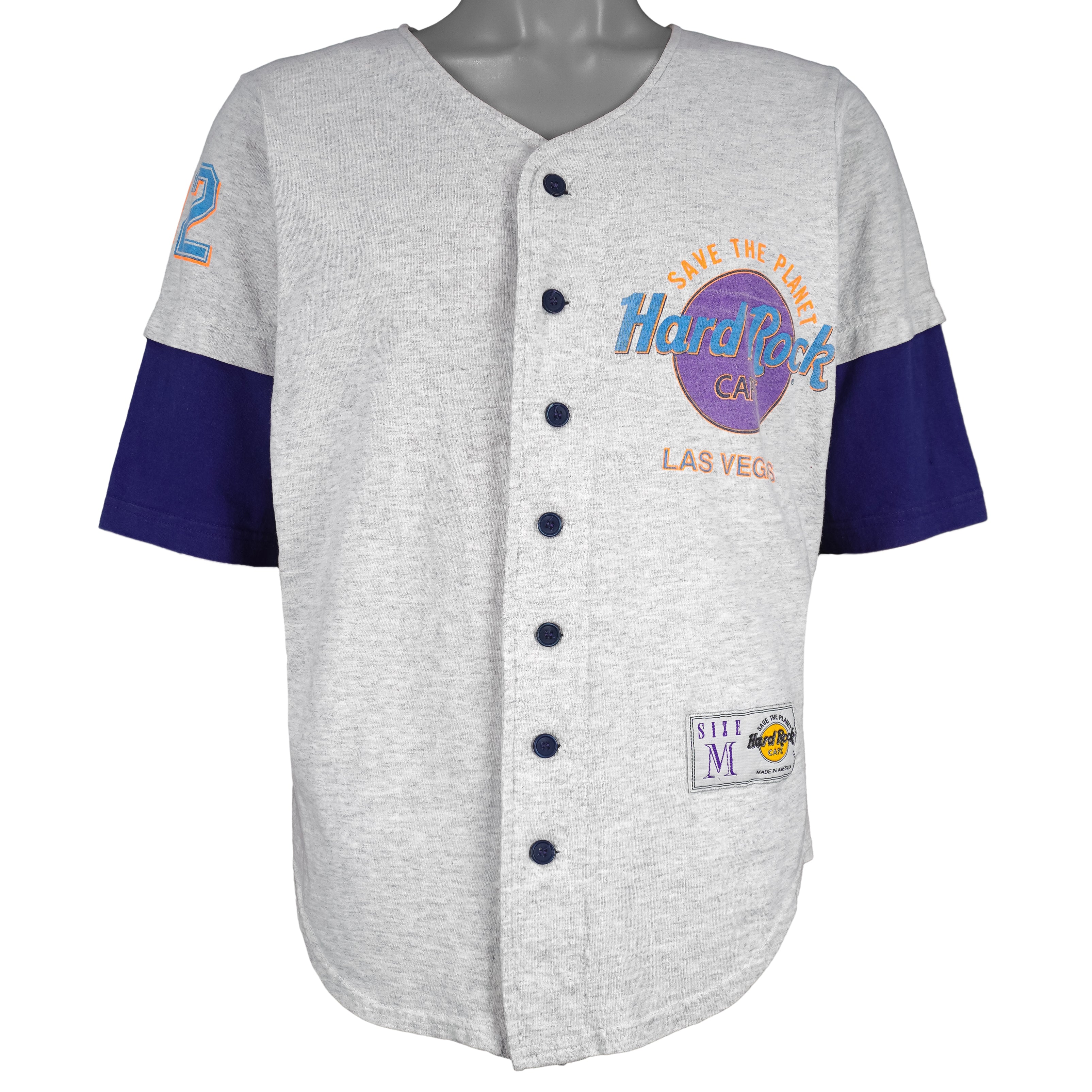 Vintage - Hard Rock Cafe Las Vegas Baseball Jersey 1990s Medium Vintage Retro