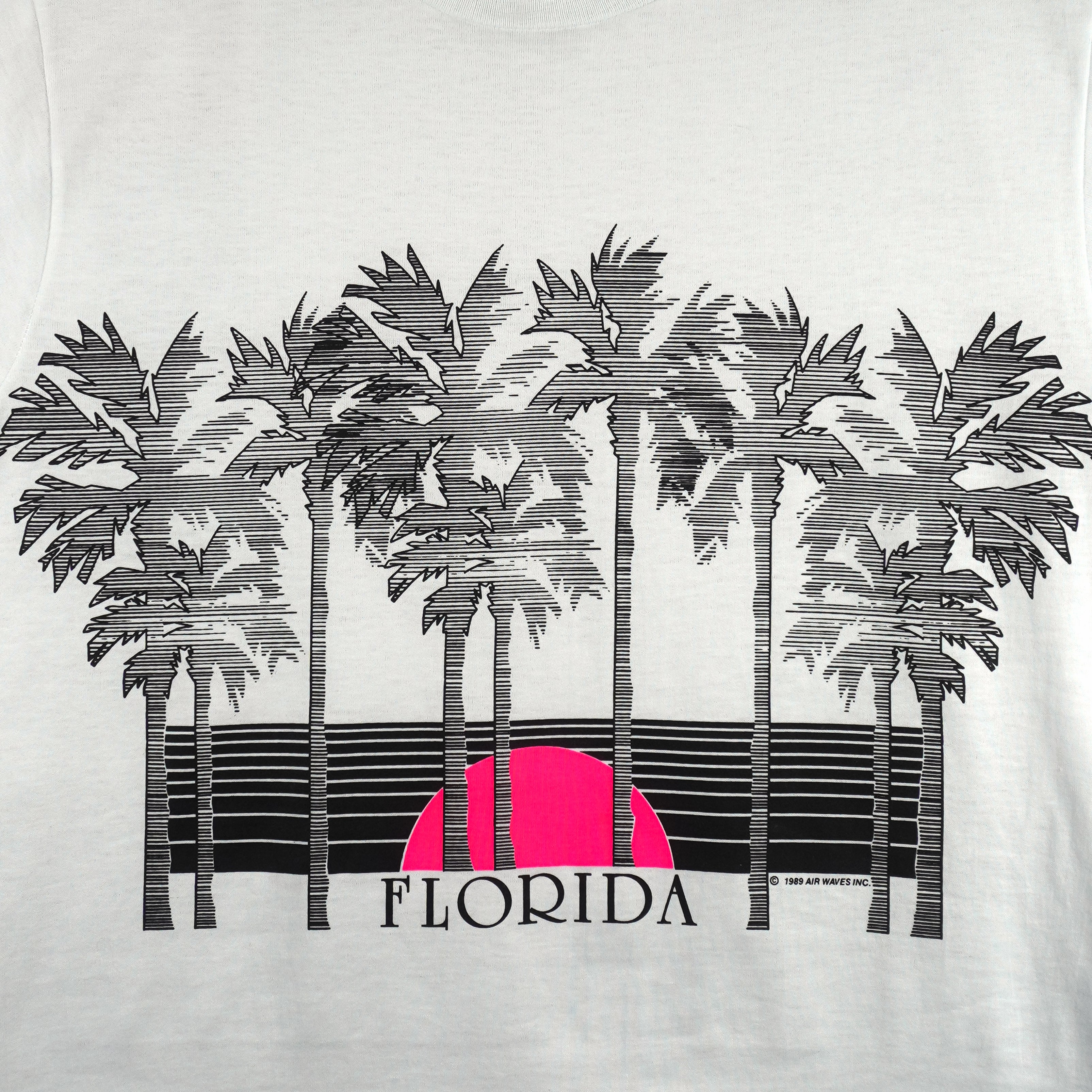 Vintage (Murina's Best) - Florida Sunset Palm Trees T-Shirt 1989 Medium Vintage Retro