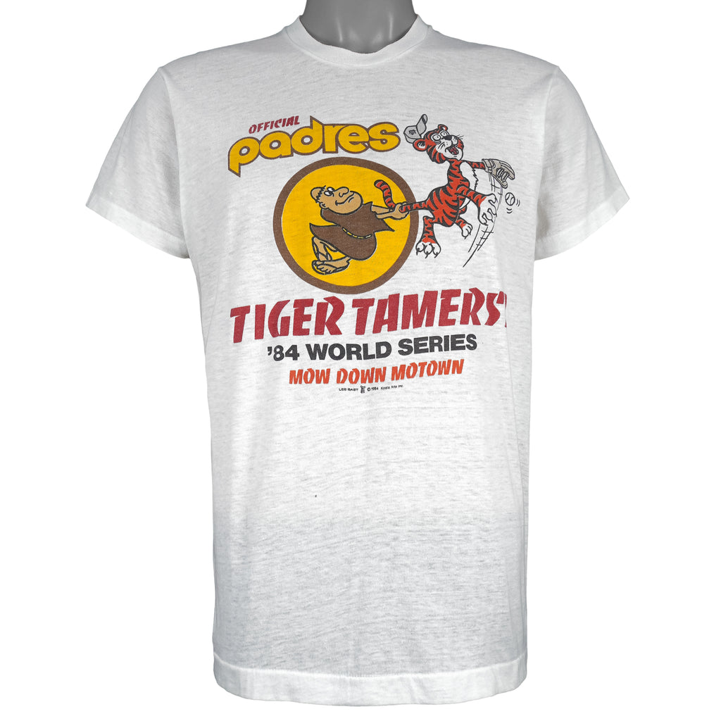 MLB (Screen Star) - San Diego Padres, Tiger Tamers World Series T-Shirt 1984 X-Large Vintage Retro Baseball