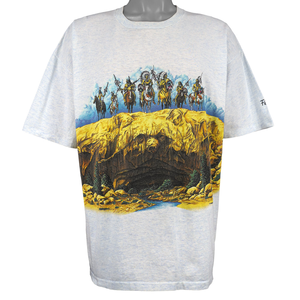Vintage (Calcru) - Native American Indians Habitat T-Shirt 1990s XX-Large Vintage Retro